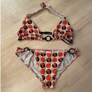 Gideon Oberson polka dot bikini swimsuit size 14